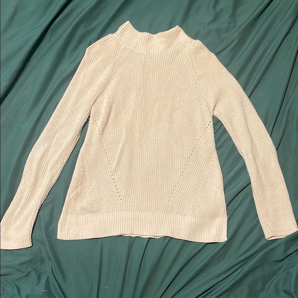 gap mockneck beige sweater